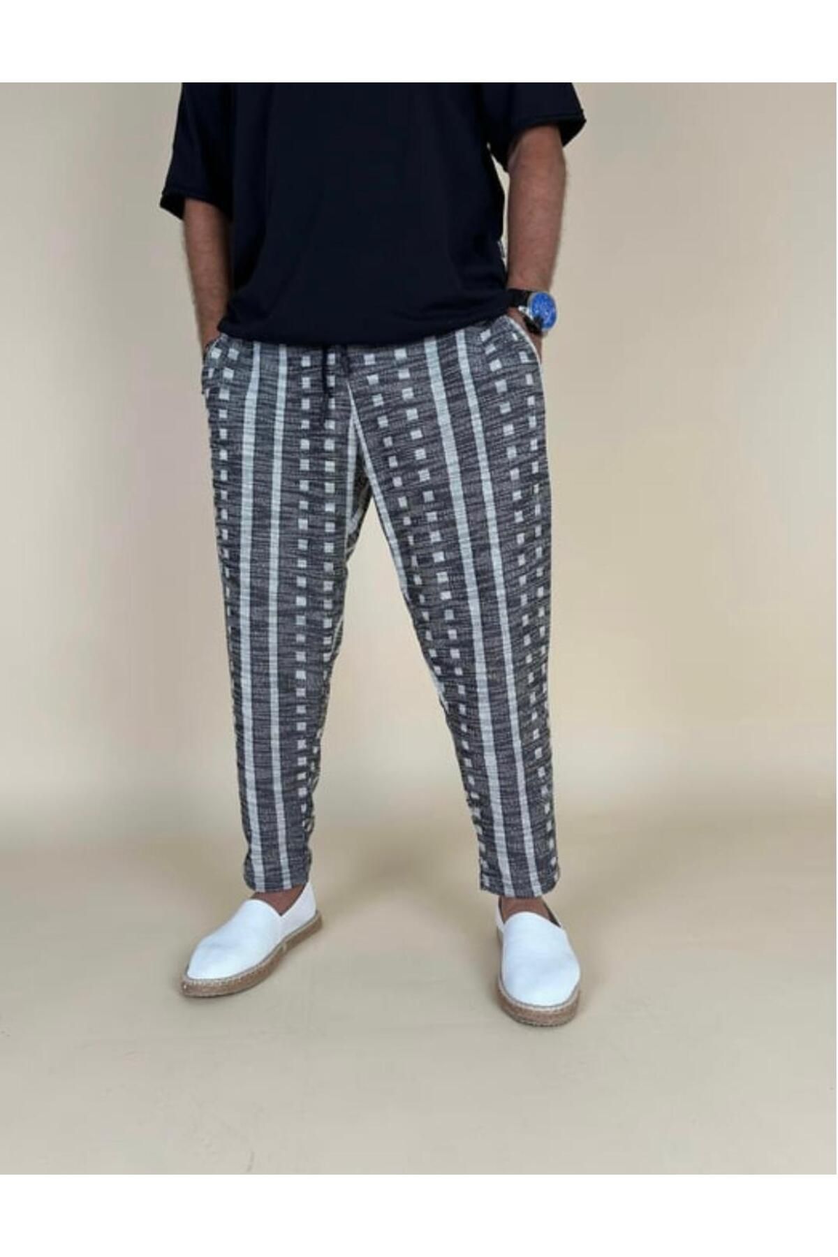 SUPERBLUE-Bohemian Fabric Men's Boho Baguette Pants 1