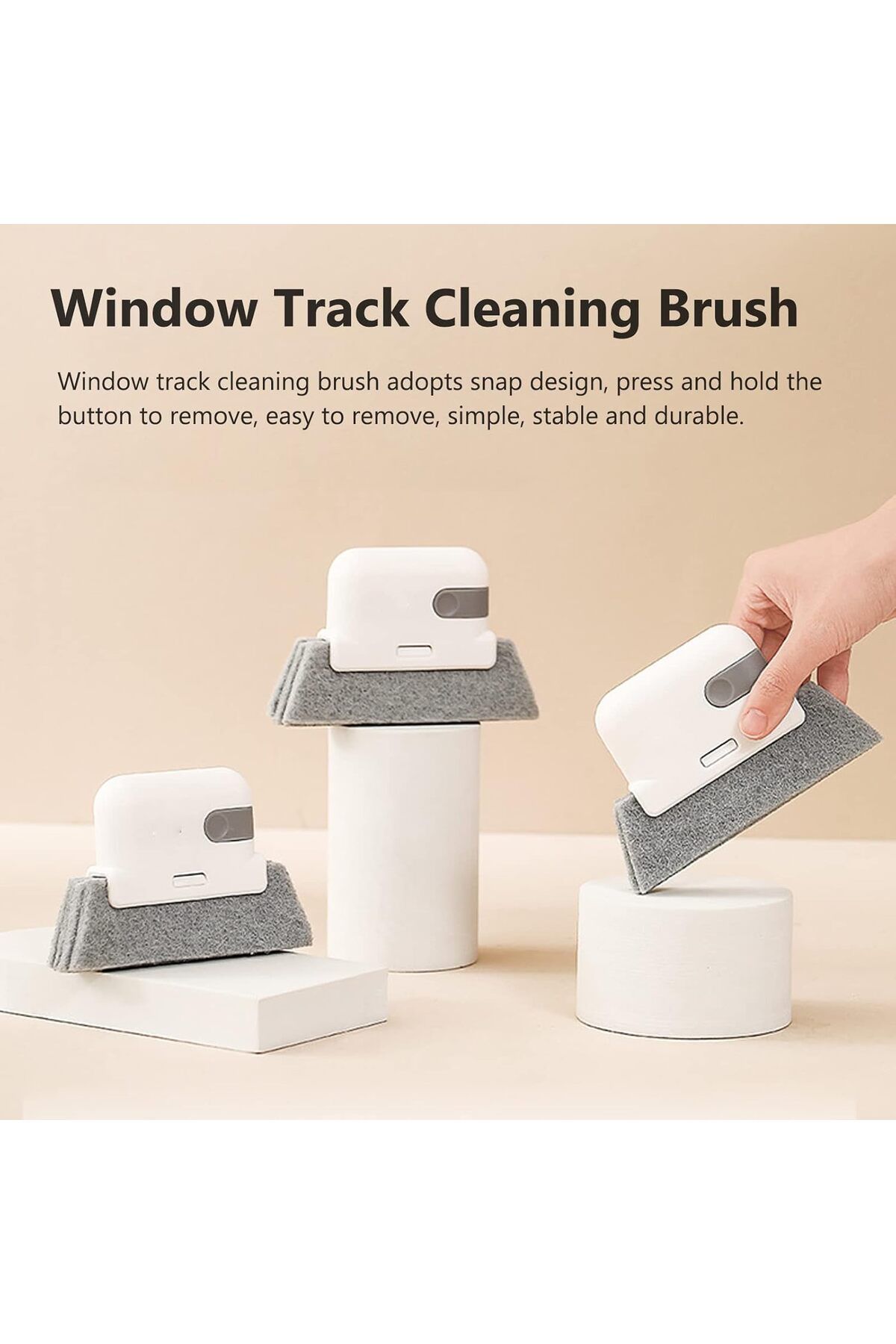Cozy Nest-3-Pack Window Groove Cleaning Brush Set with Removable Scraper Gap Crevice Cleaner Tool 4