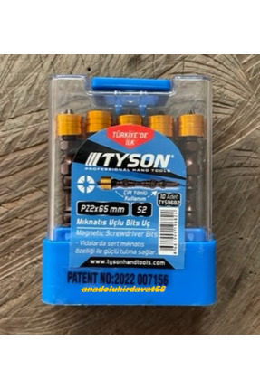 TYSON Pz2 STOPLU VİDA SIKMA UCU MIKNATISLI ÇİFT YÖNLÜ YILDIZ BİTS UÇ 10ADET