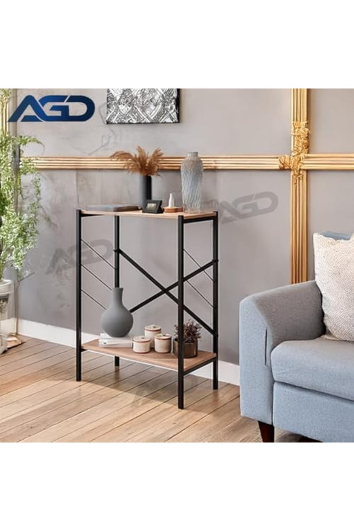 AGD-Coffee Corner, Side Table, 3 Multipurpose Shelves to Display and Organize Your Needs - Wooden 3