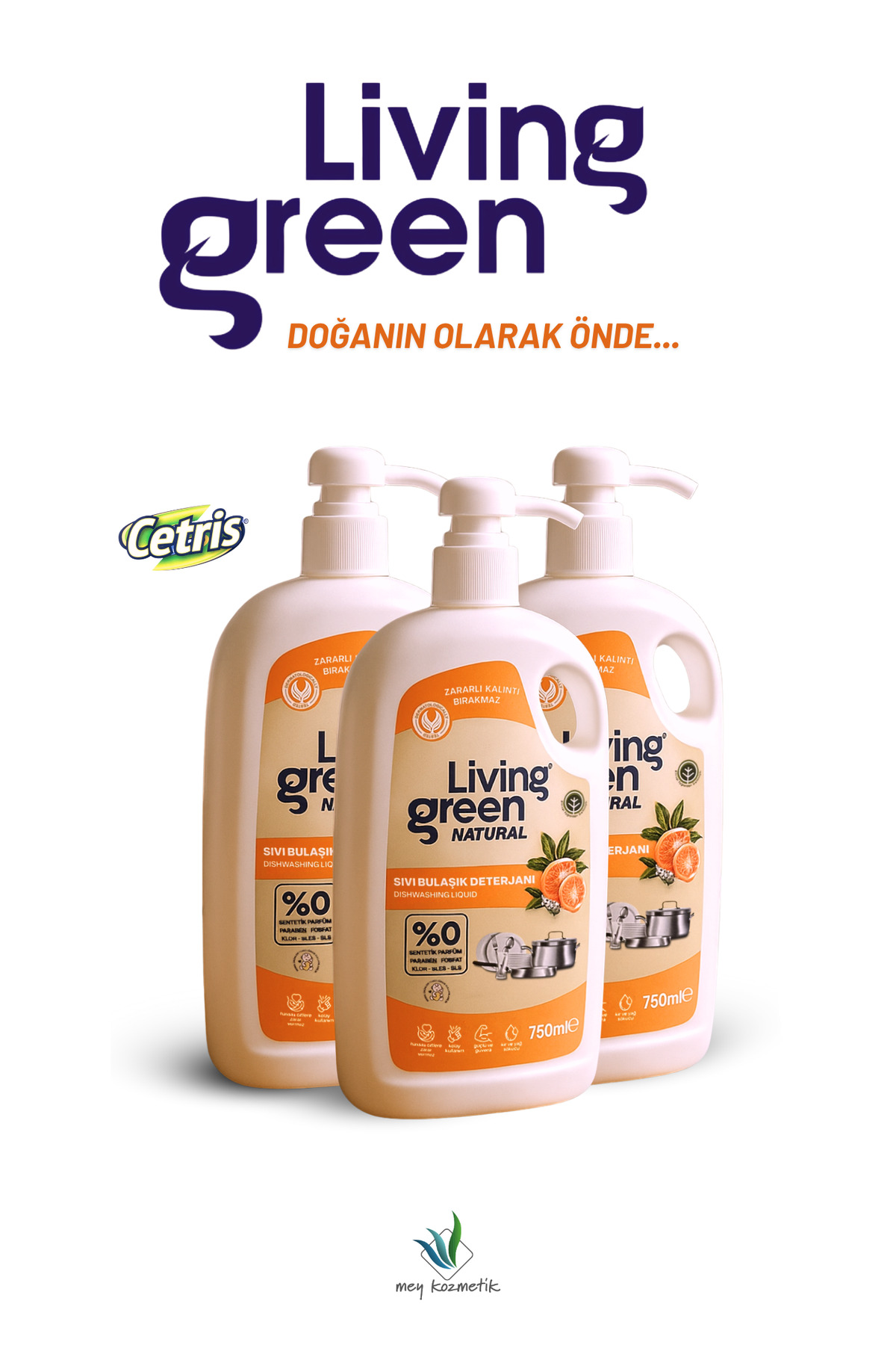 Living Green Natural Bebek Dostu Sıvı Bulaşık Deterjanı 750 ml – %0 Paraben | Fosfat | Sentetik Parfüm fotoğrafı 3 (önizleme)