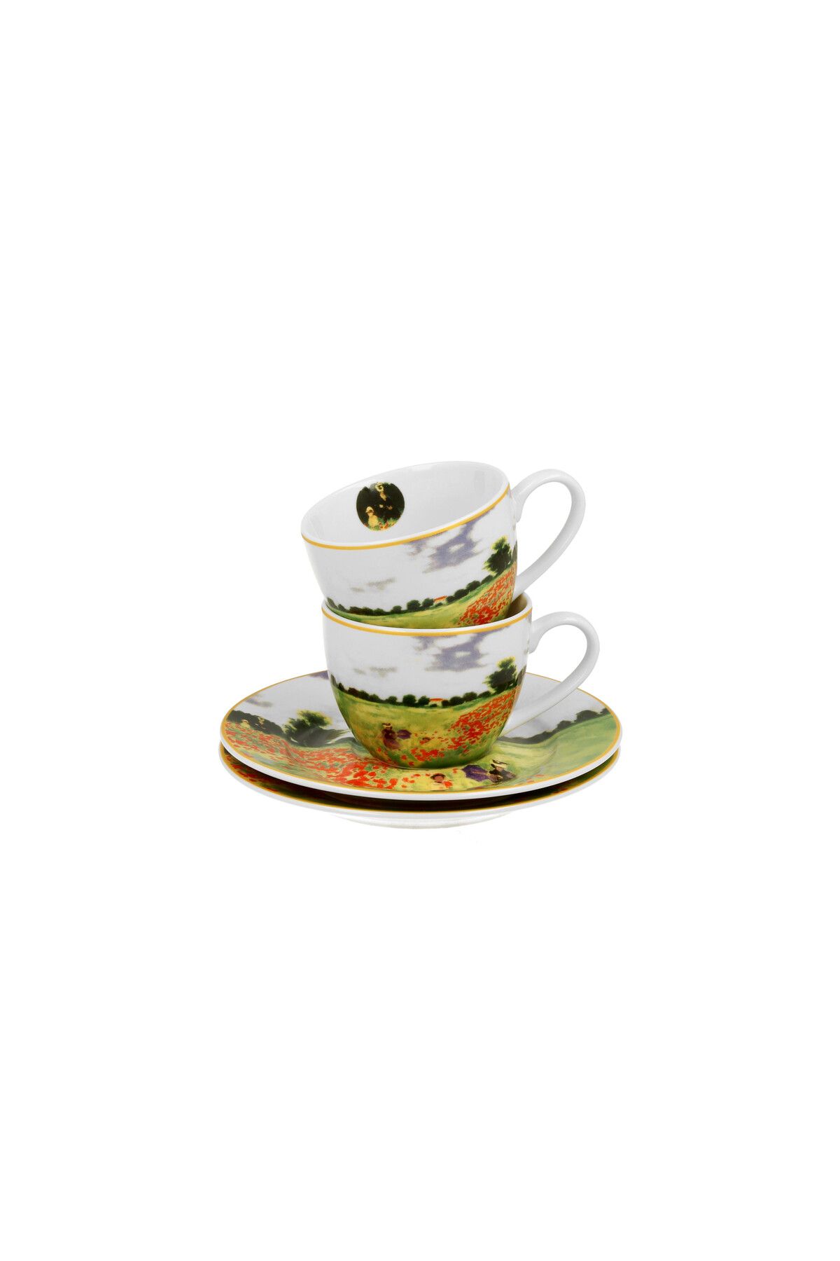 GiftExpress-Set of 2 porcelain espresso cups Monet Field of Poppies 90 ml 4