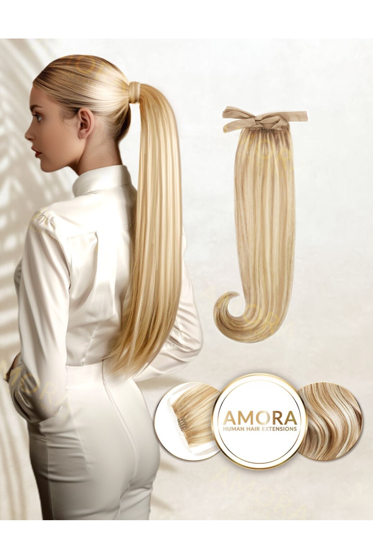 Amora-Vanilla Cream Balayage - Lux Ponytail Extensions 1