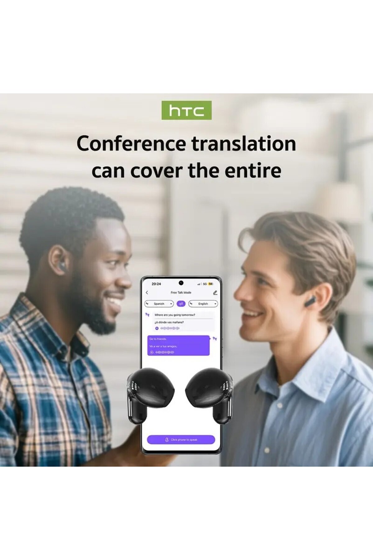 HTC--TWS Wireless Earbuds (AI-Artificial Intelligence can Translate 134 Languages) 6
