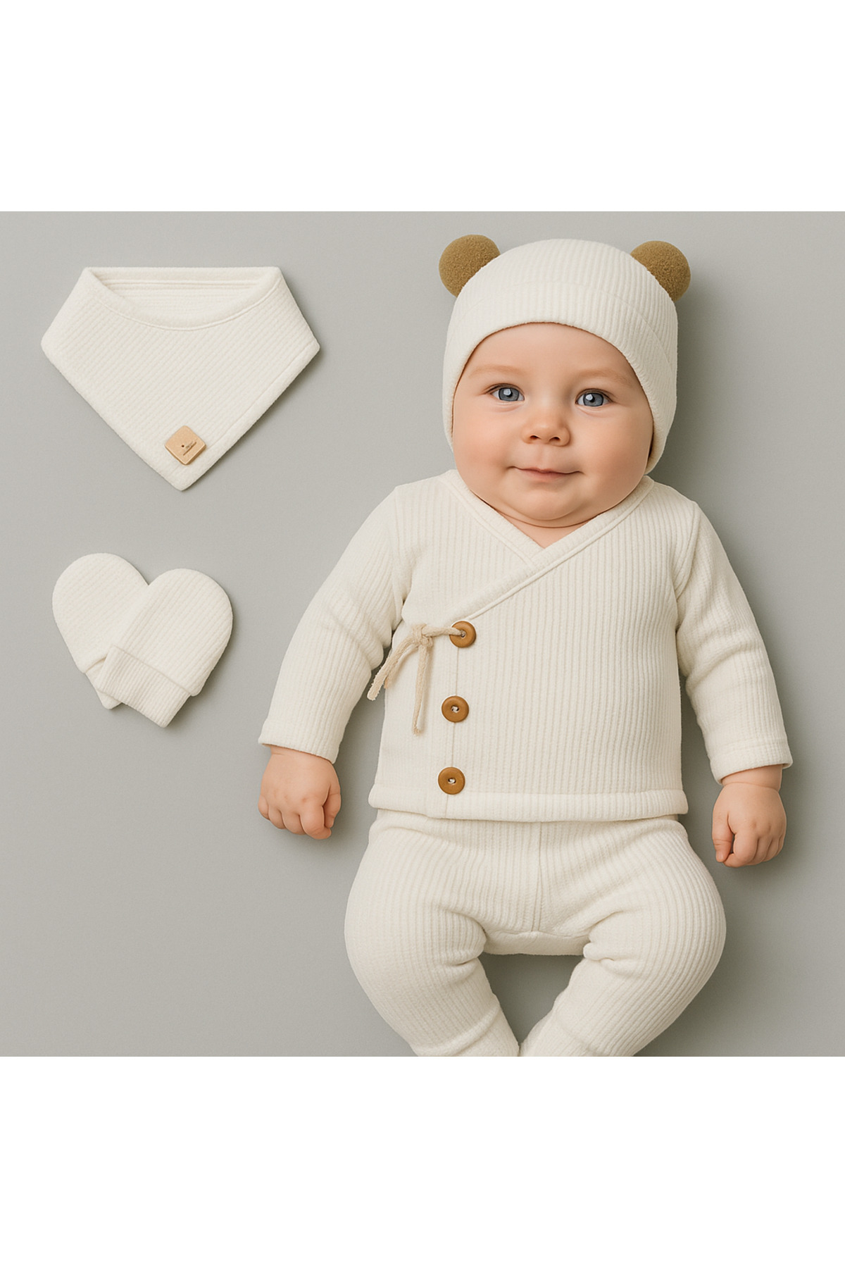 nevrankids Waffle Ip Bağlama’lı Kokonat Düğme 5'li Hastane Çıkışı fotoğrafı 2 (önizleme)