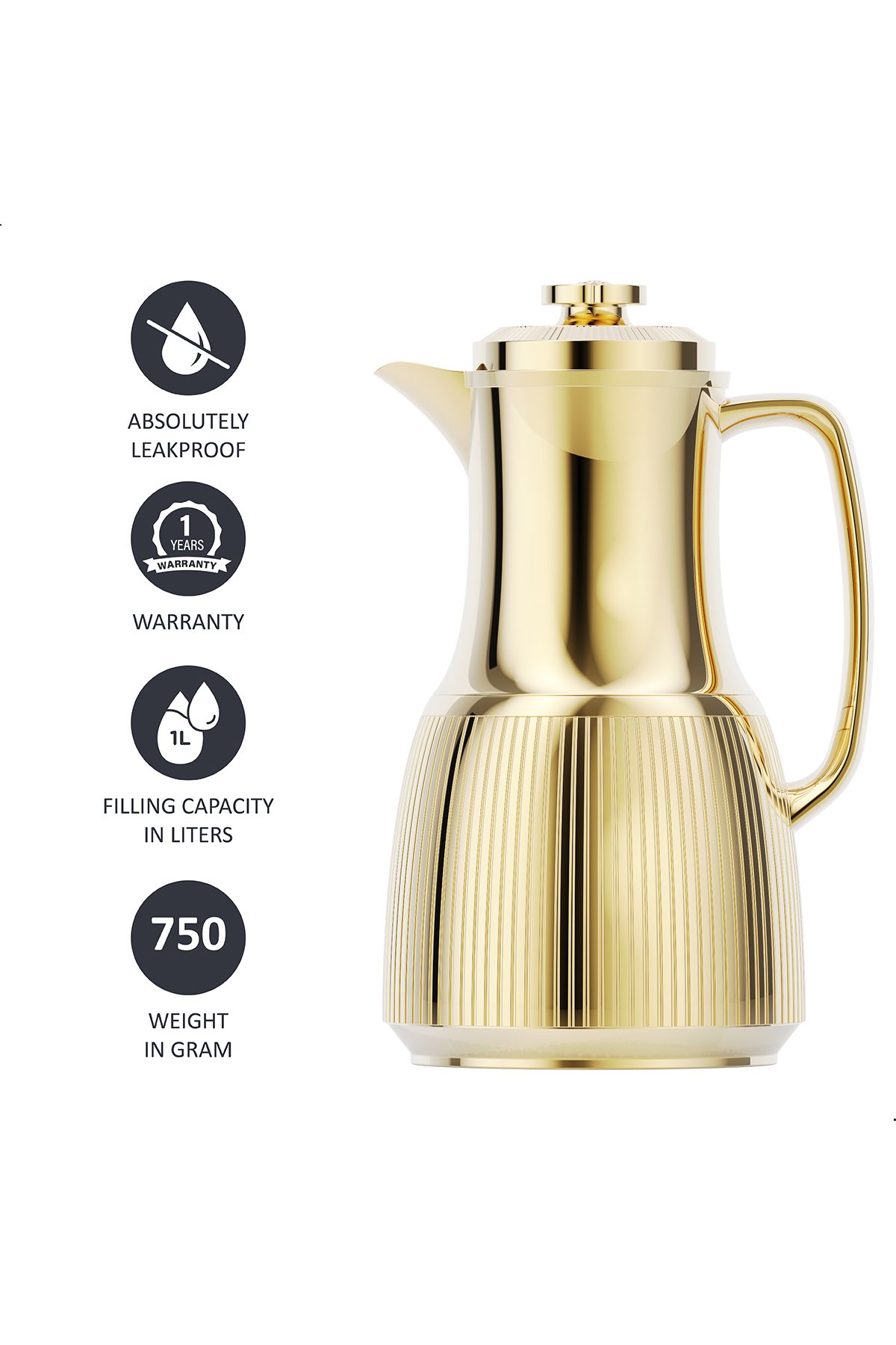Blackstone-1 Liter Flask - Leakproof Button Locking Design, Lightweight Durable Flask for Hot & Cold Drinks 5