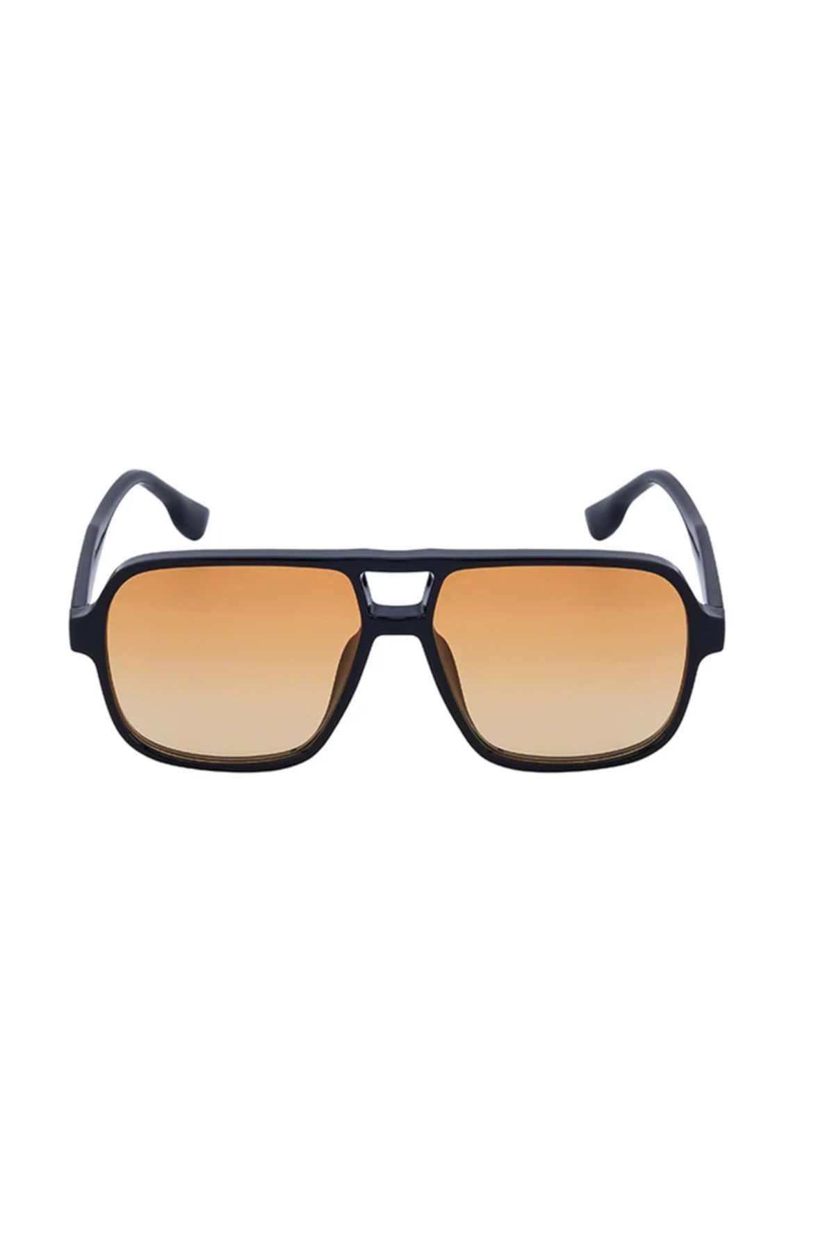Toz Vintage Zeroma Siyah Çerçeve Turuncu Cam Vintage & Retro Unisex Güneş Gözlüğü görsel 2