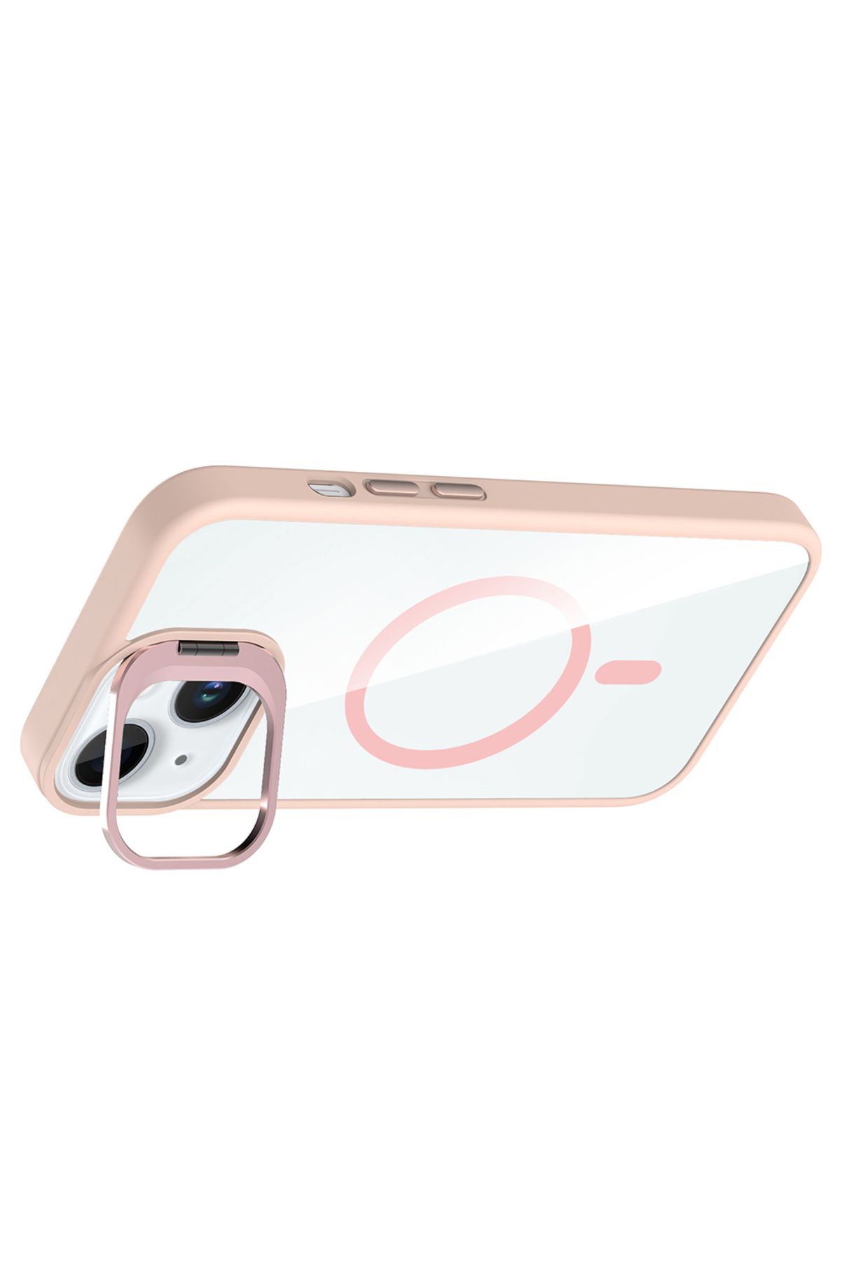 GRABONO-iPhone 14 Case Lens Protection Hard Tpu+Pc Transparent Can Be Used as a Gift and Stand 3