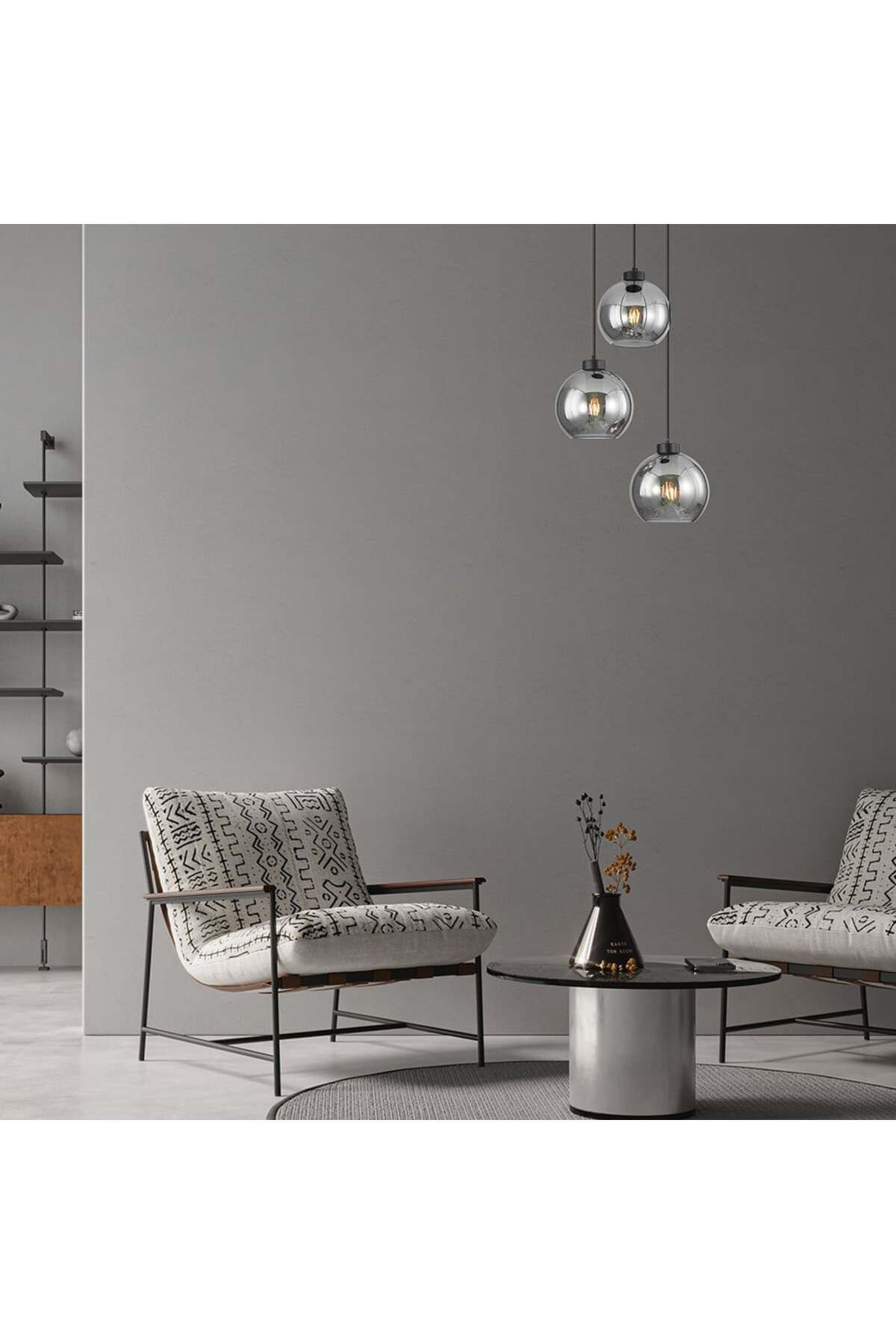 Braytron-Candelabru BR-BV01-00051, 3xE27, fumuriu+negru, IP20, 2