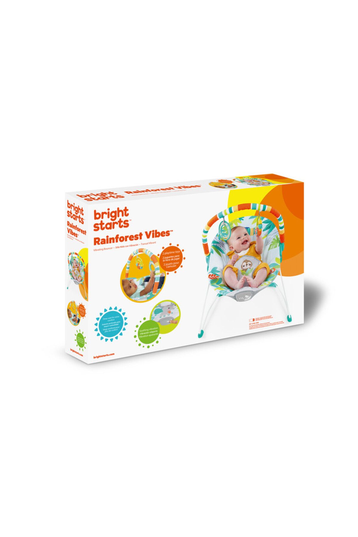 Bright Starts-Rainforest Vibes Vibrating Bouncer, 0 - 6 Months 8
