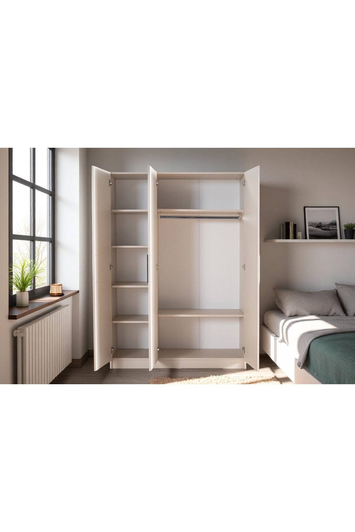 Vivense Strada Genç Odası Gardırobu, 3 Kapaklı fotoğrafı 2 (önizleme)