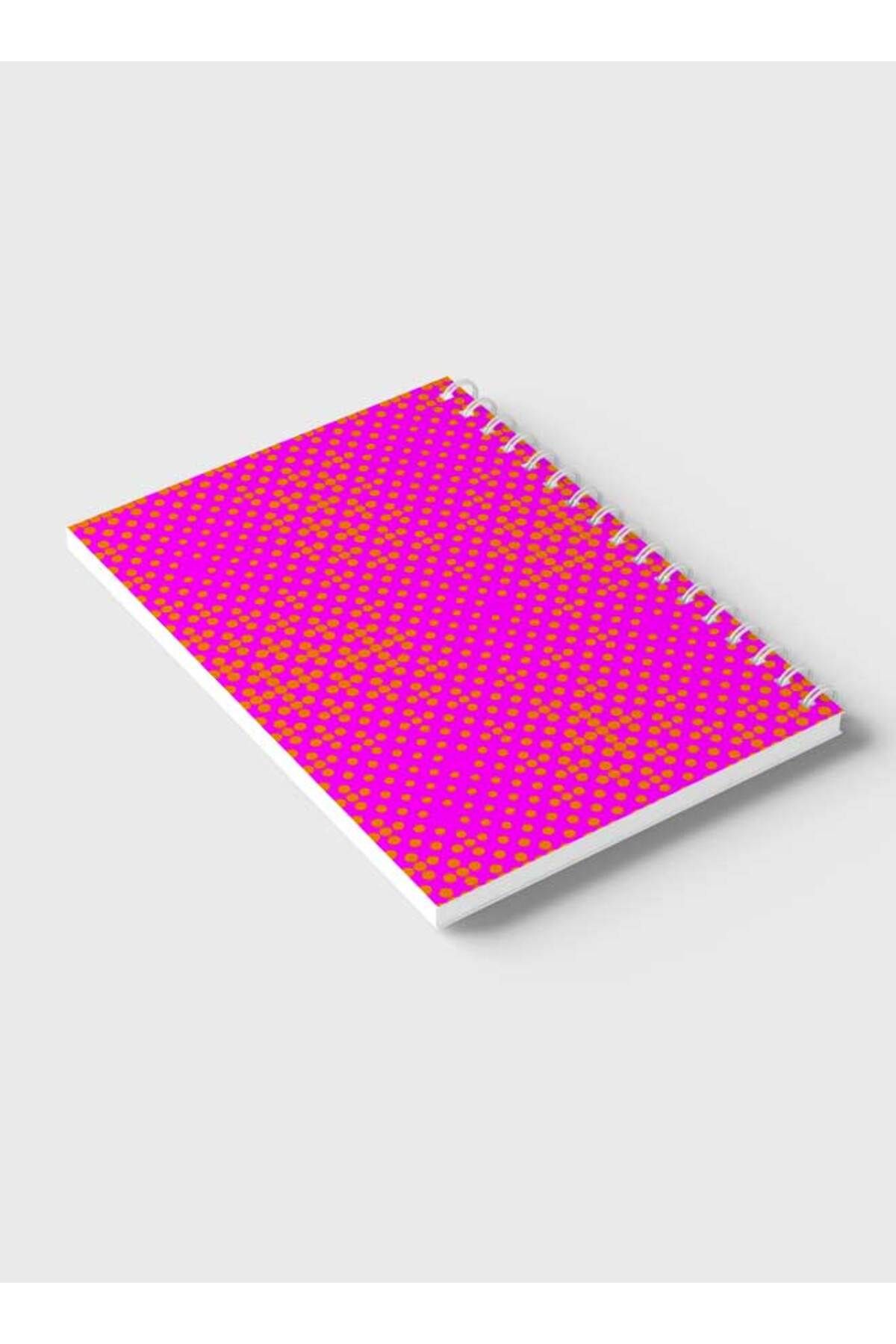 LOWHA-Spiral Notebook with Front and Back Hard Covers Featuring Geometric Gradient Design 6