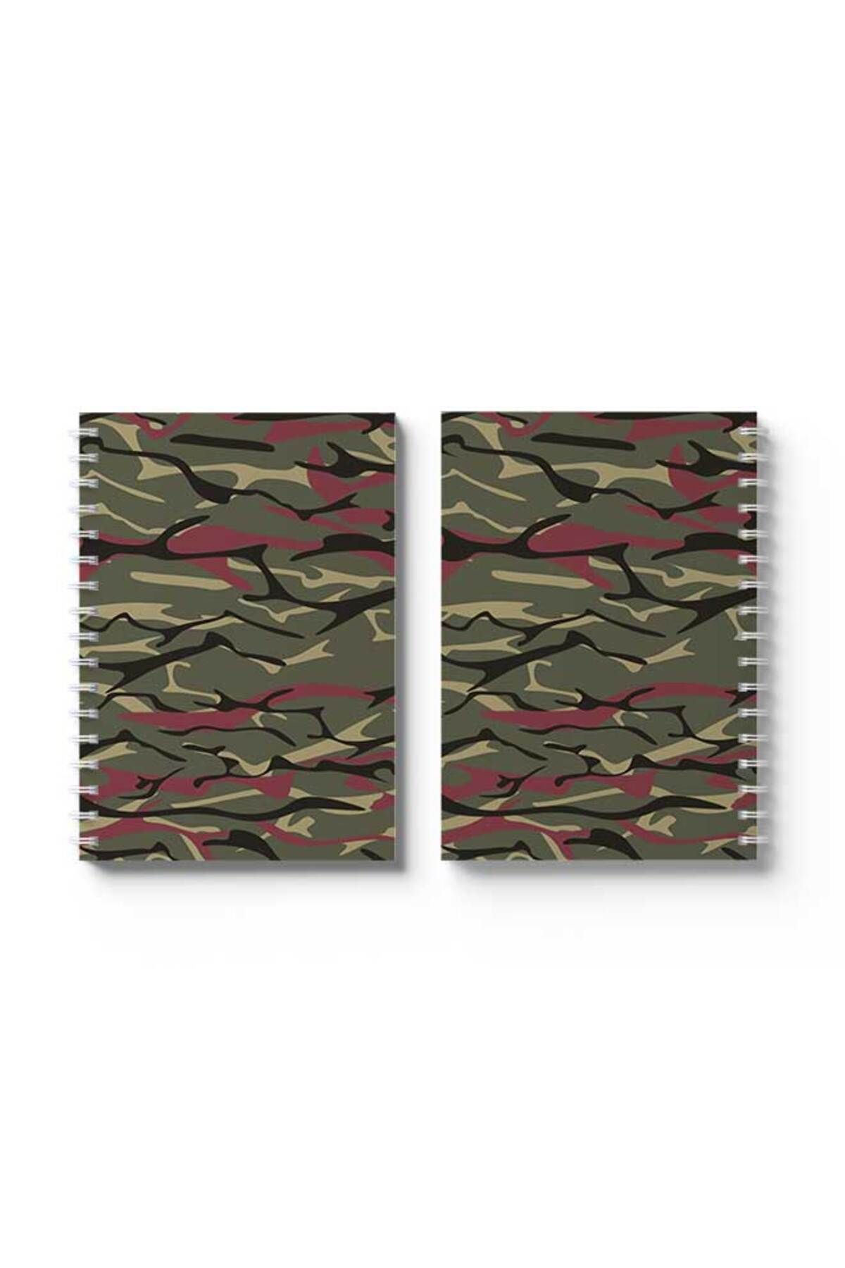LOWHA-Spiral Notebook with Front and Back Hard Covers Featuring Shapes Design 4