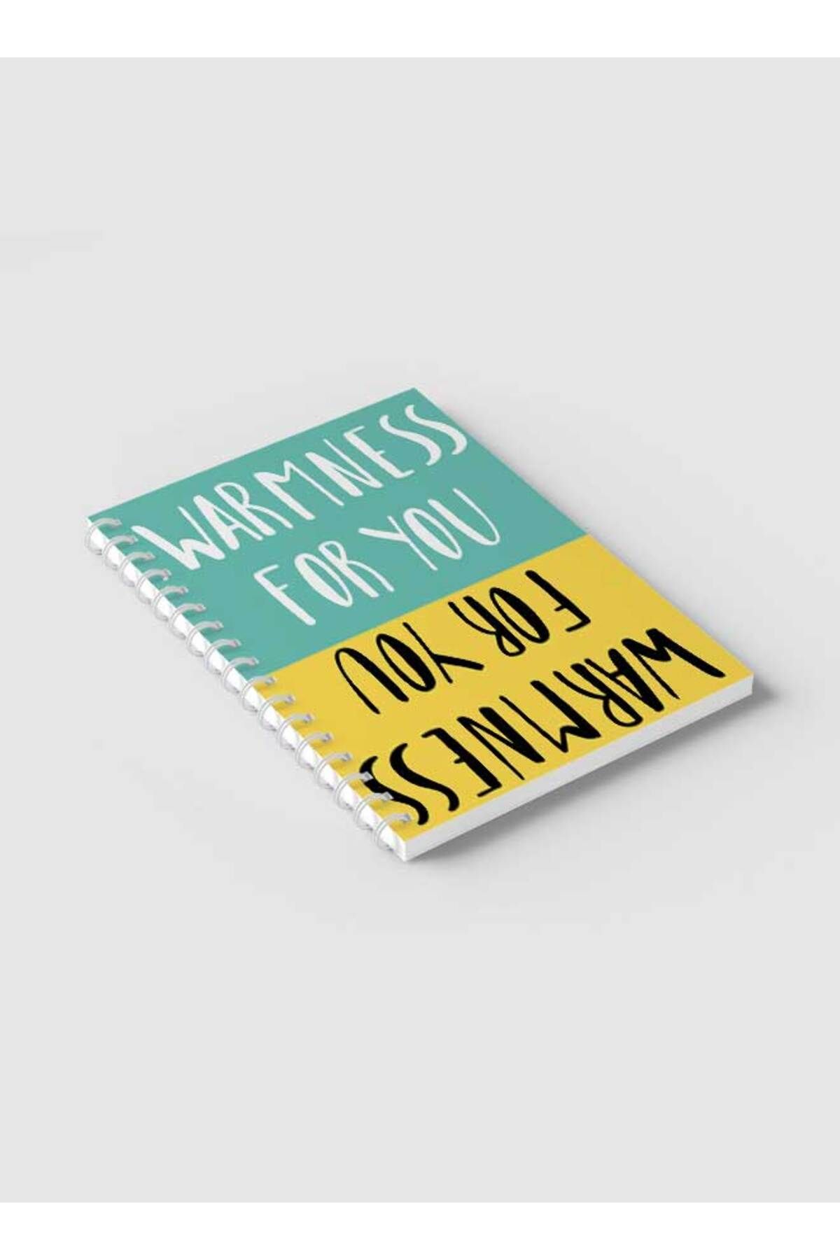 LOWHA-Spiral Notebook with Front and Back Hard Covers Featuring Warmness for You Text Design 2
