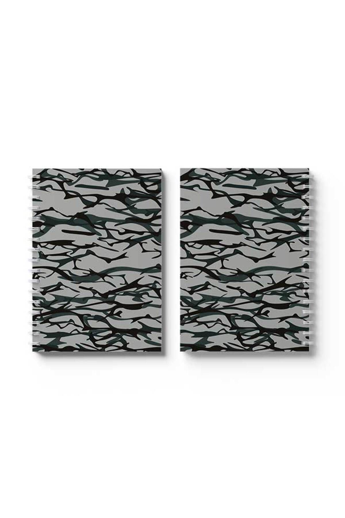 LOWHA-Spiral Notebook with Front and Back Hard Covers Featuring Shapes Design 4