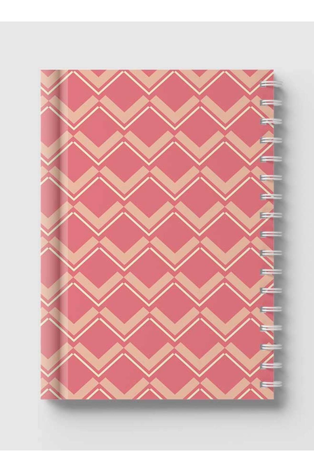 LOWHA-Spiral Notebook with Front and Back Hard Covers Featuring Abstract V Line Design 5