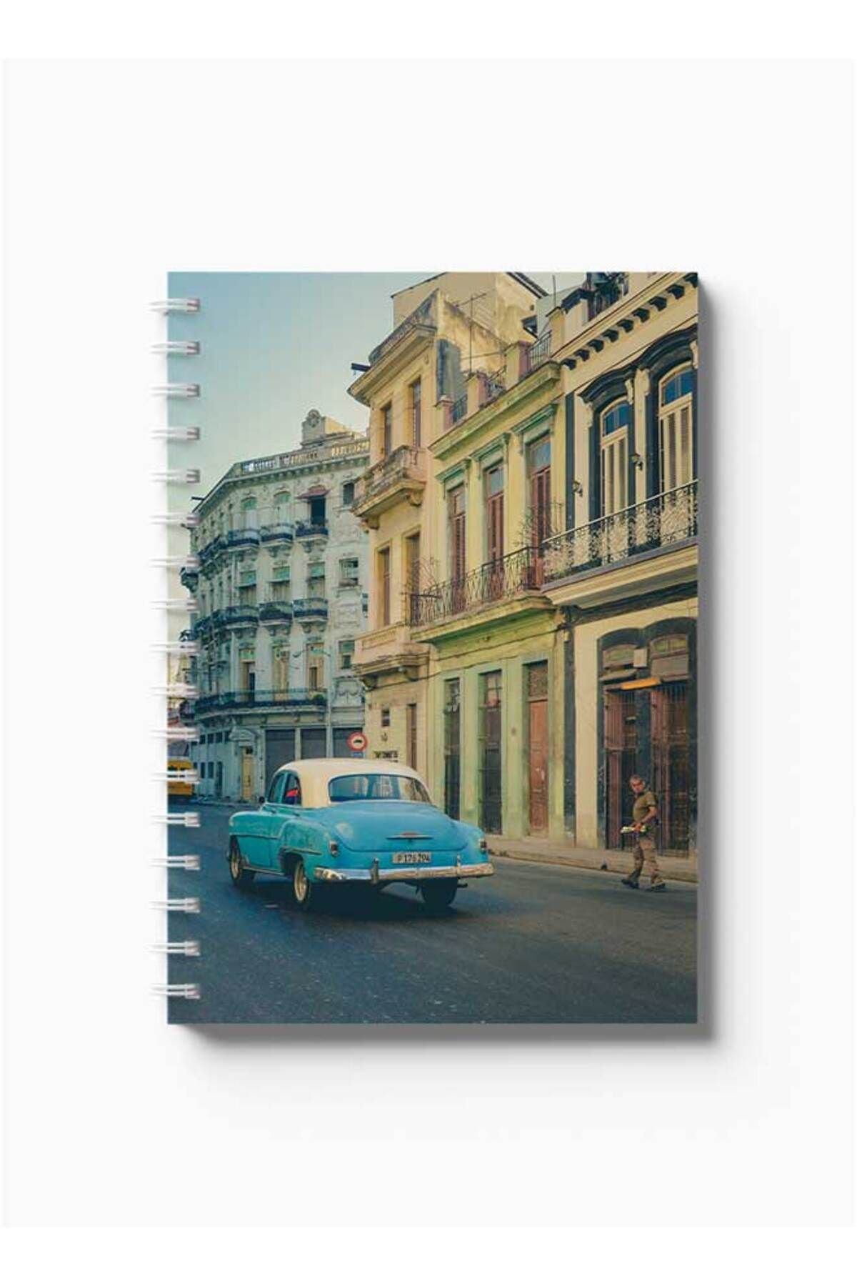 LOWHA-Spiral Notebook with Front and Back Hard Covers Featuring Colourful Streets Design 5