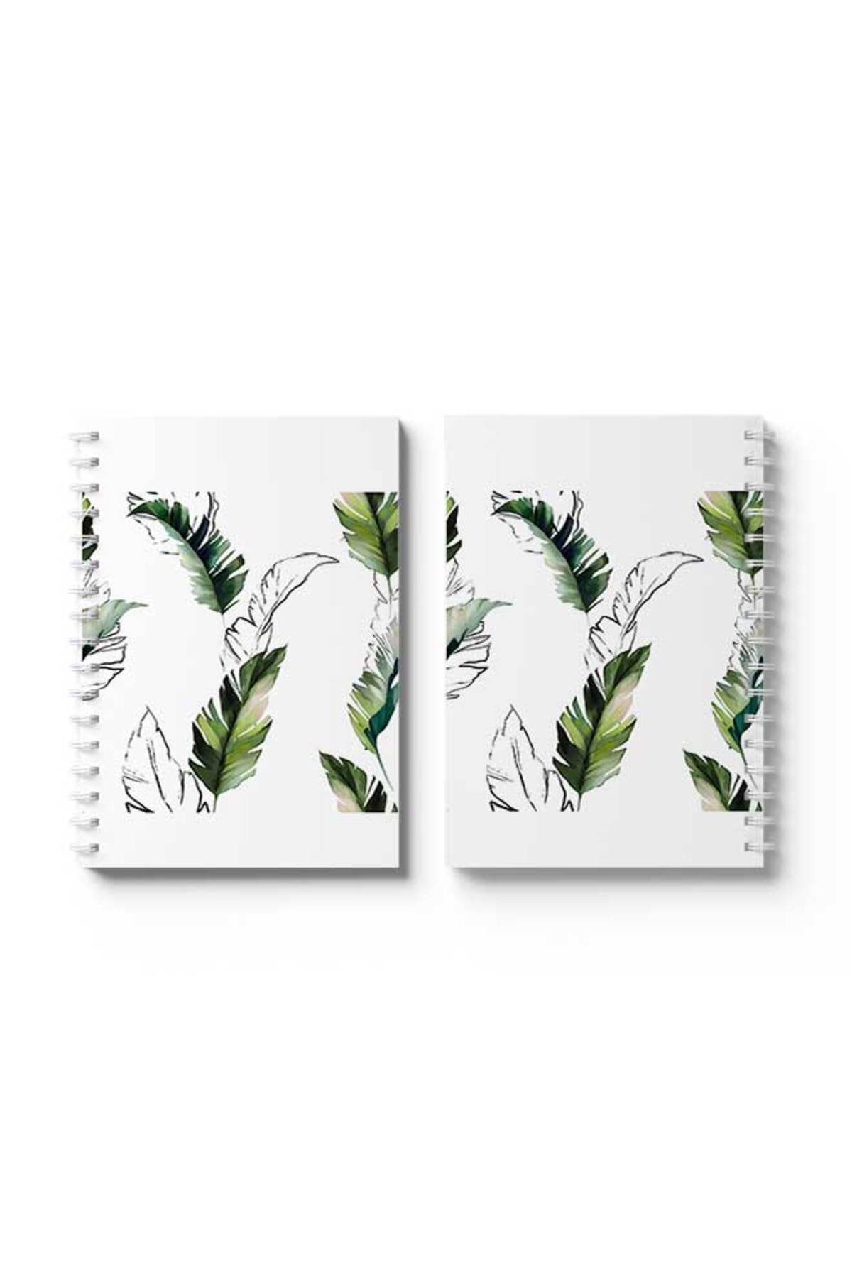 LOWHA-Spiral Notebook with Front and Back Hard Covers Featuring Leaves Design 4