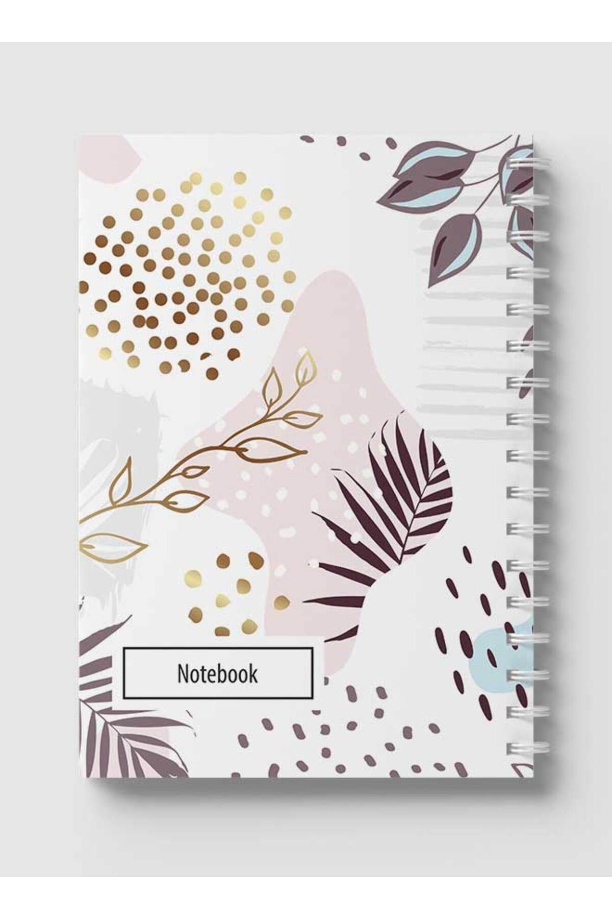 LOWHA-Spiral Notebook with Front and Back Hard Covers Featuring Abstract Floral Design 5