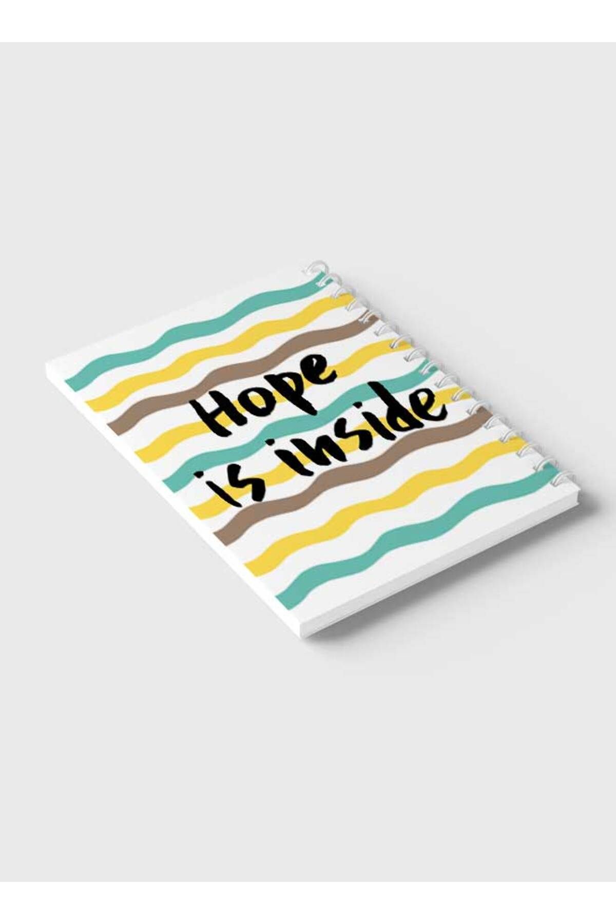 LOWHA-Spiral Notebook with Front and Back Hard Covers Featuring Hope is Inside Doodle Lines Design 6