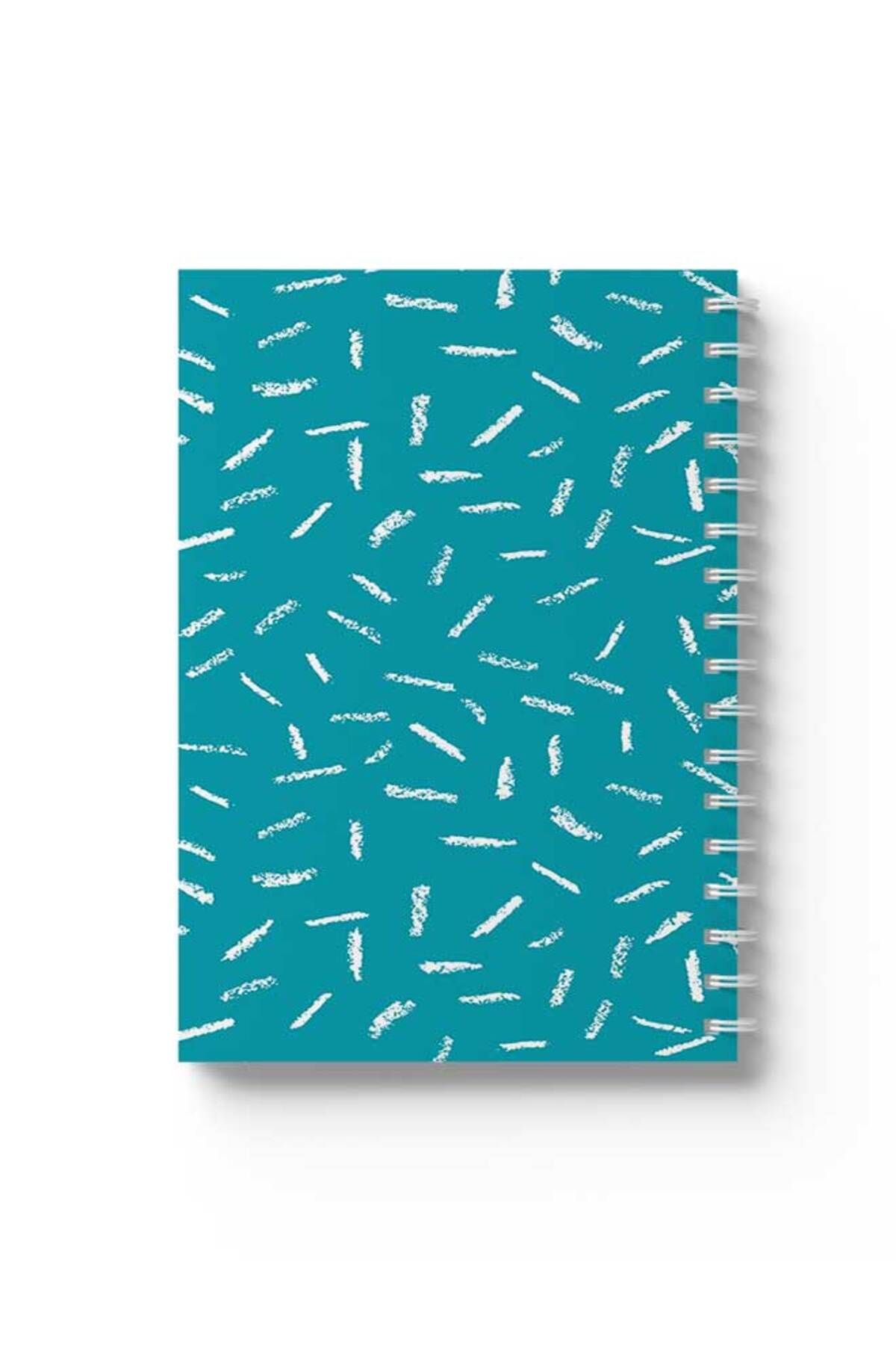 LOWHA-Spiral Notebook with Front and Back Hard Covers Featuring White Strokes Design 1