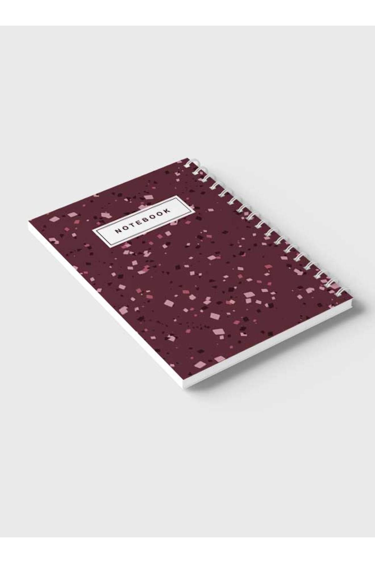 LOWHA-Spiral Notebook with Front and Back Hard Covers Featuring Terrazzo Style Design 6