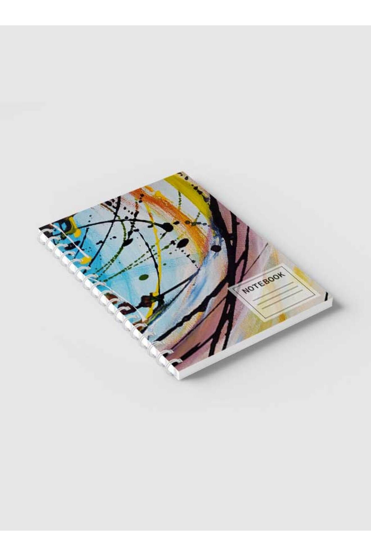 LOWHA-Spiral Notebook with Front and Back Hard Covers Featuring Splattered Paint Design 2