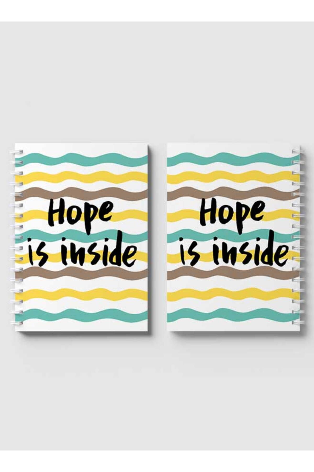 LOWHA-Spiral Notebook with Front and Back Hard Covers Featuring Hope is Inside Doodle Lines Design 4
