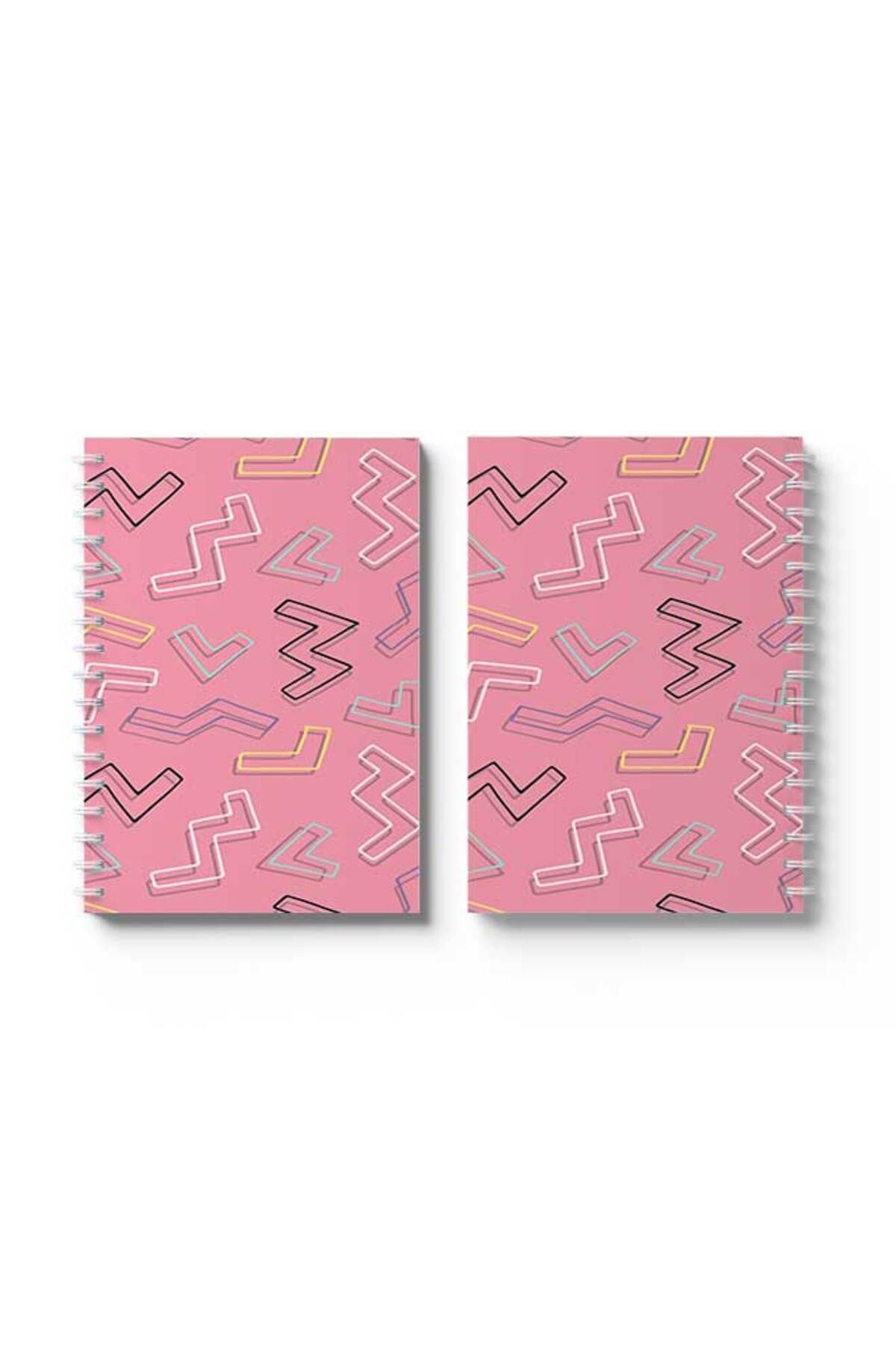 LOWHA-Spiral Notebook with Front and Back Hard Covers Featuring Zig Zag Design 4