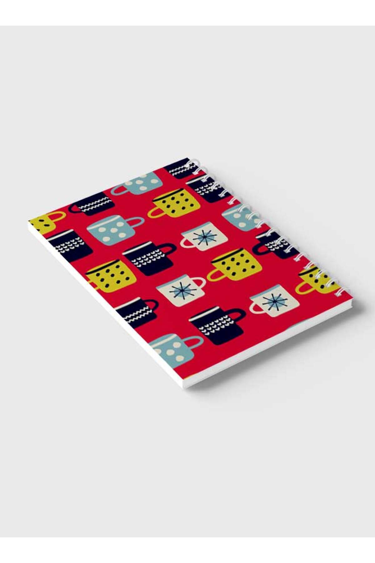 LOWHA-Spiral Notebook with Front and Back Hard Covers Featuring Rustic Style Mug Design 6