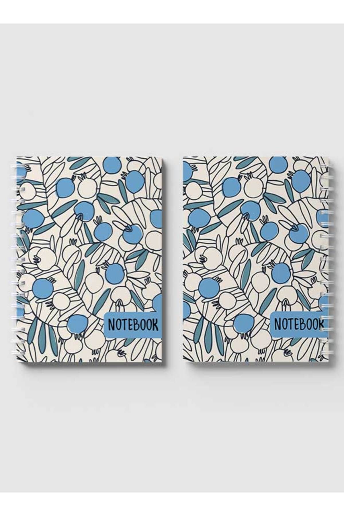 LOWHA-Spiral Notebook with Front and Back Hard Covers Featuring Pomegranates Branches Drawing Design 4