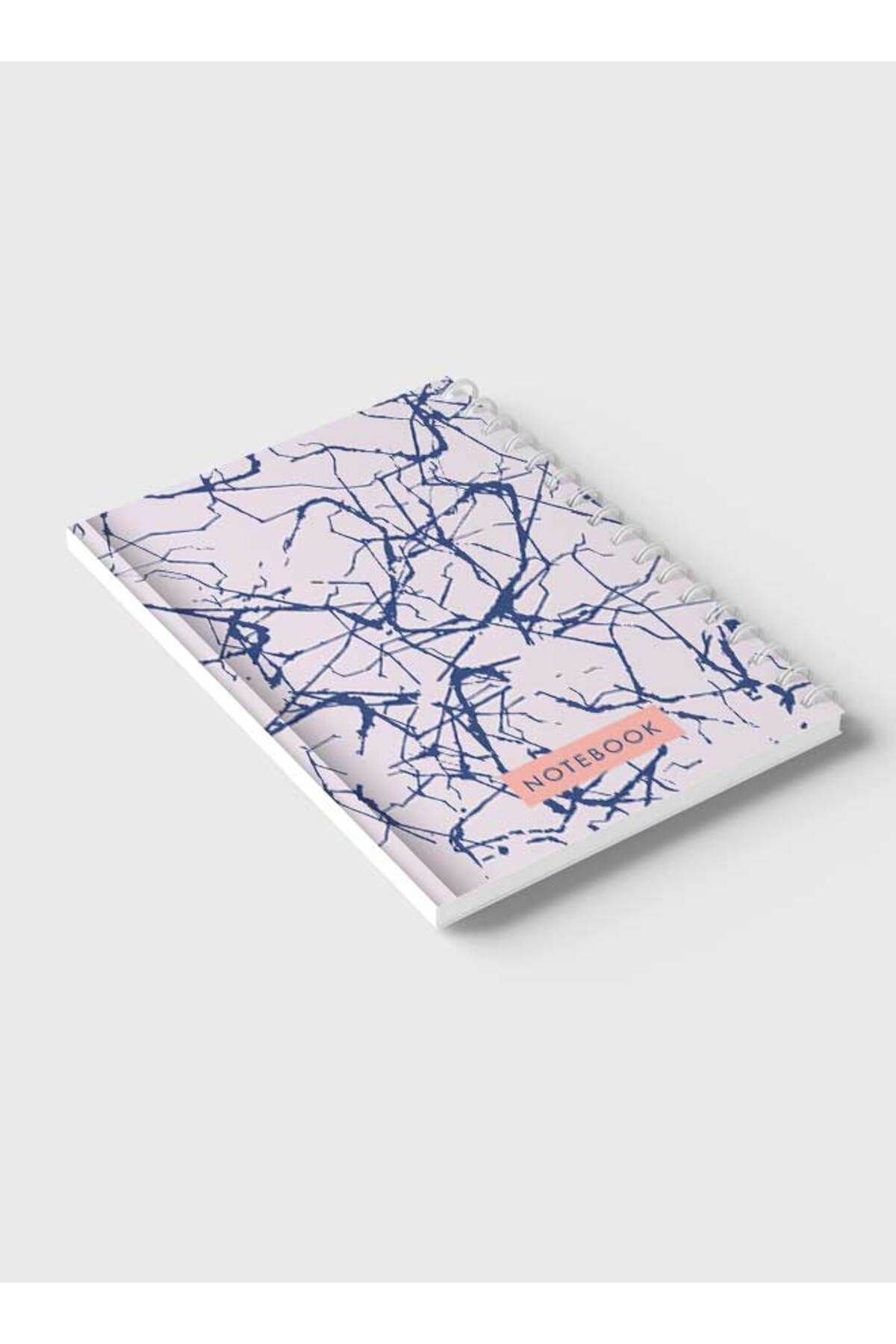 LOWHA-Spiral Notebook with Front and Back Hard Covers Featuring Grey Abstract Texture Design 6