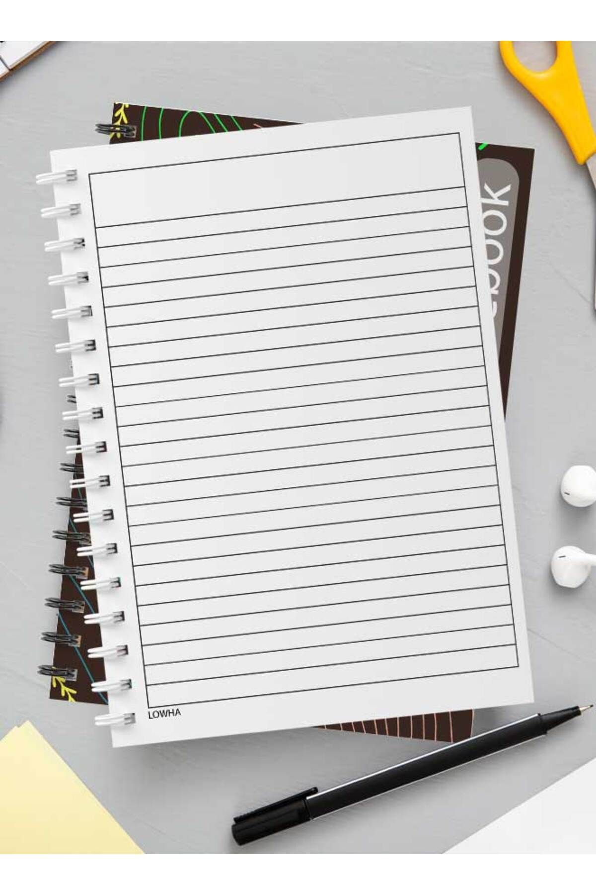LOWHA-Spiral Notebook with Front and Back Hard Covers Featuring Modern Design 3