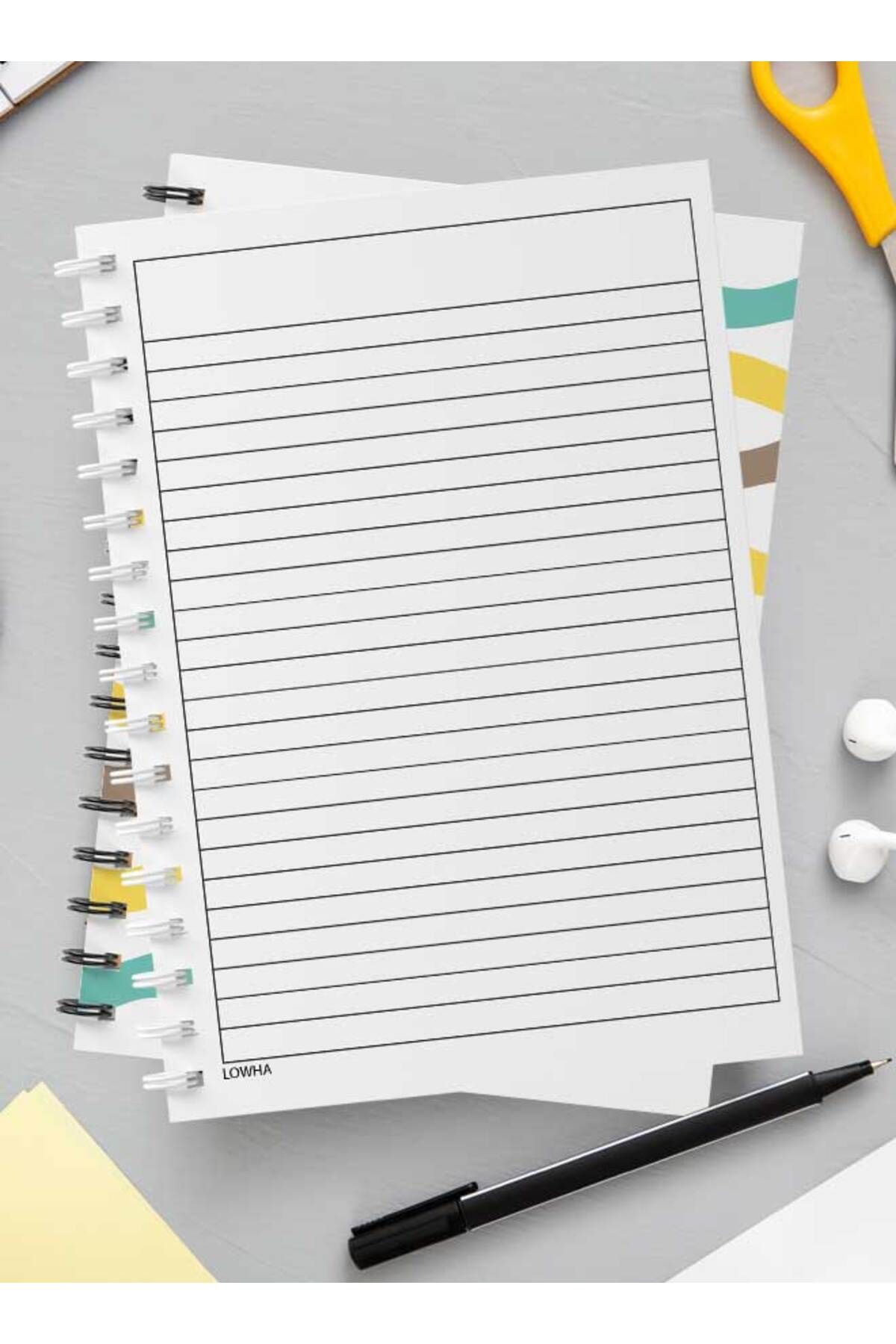 LOWHA-Spiral Notebook with Front and Back Hard Covers Featuring Hope is Inside Doodle Lines Design 3