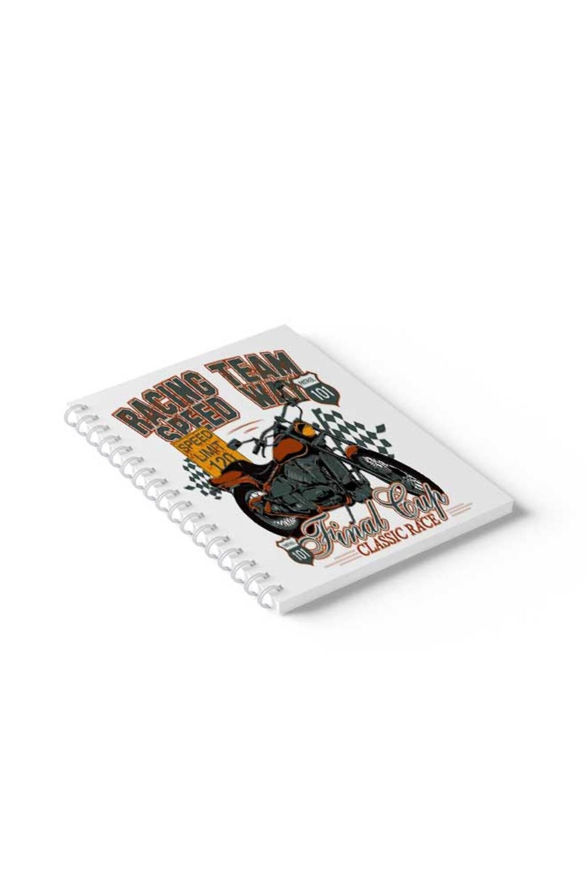 LOWHA-Spiral Notebook with Front and Back Hard Covers Featuring Racing Team Design 2
