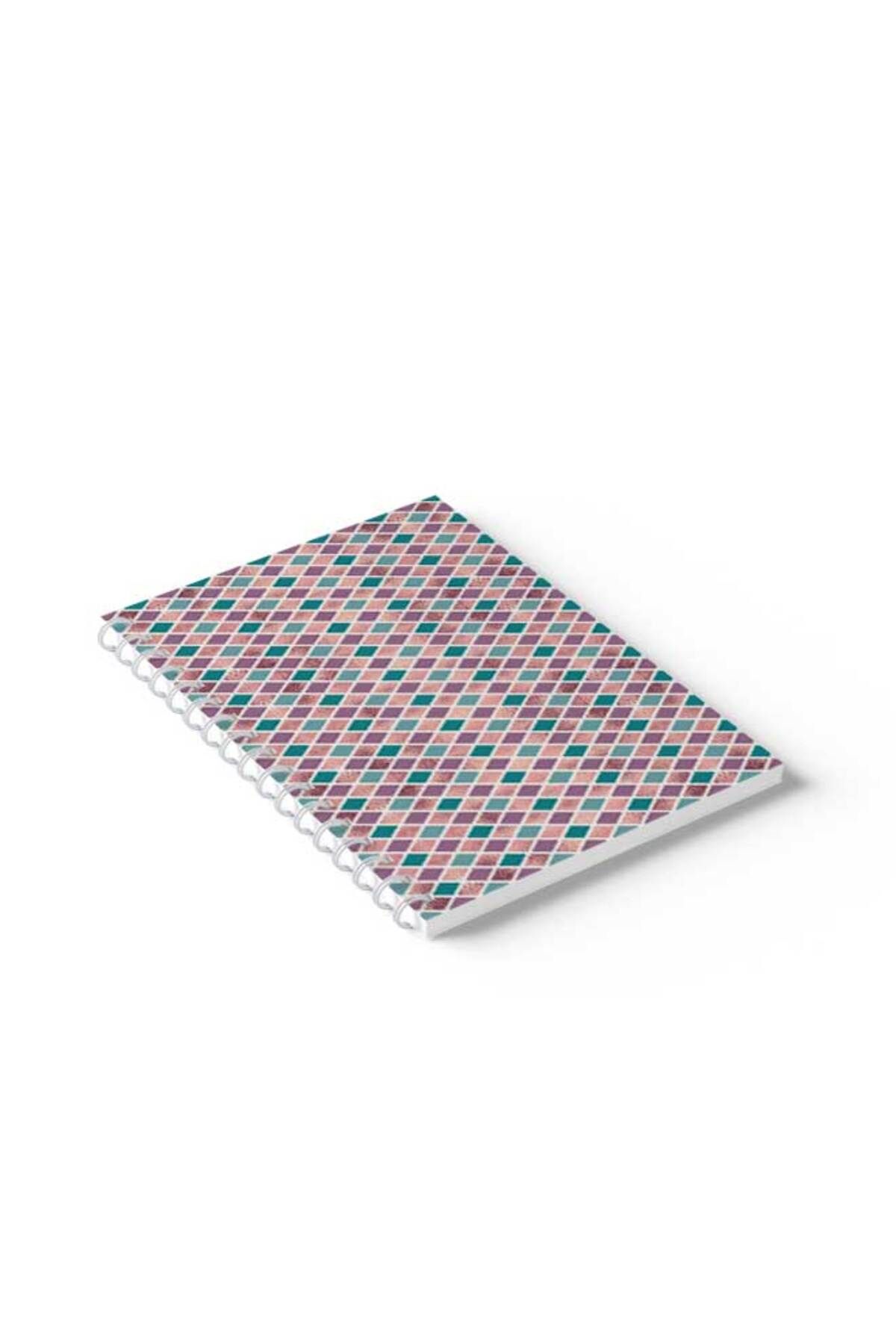 LOWHA-Spiral Notebook with Front and Back Hard Covers Featuring Colourful Shapes Design 2