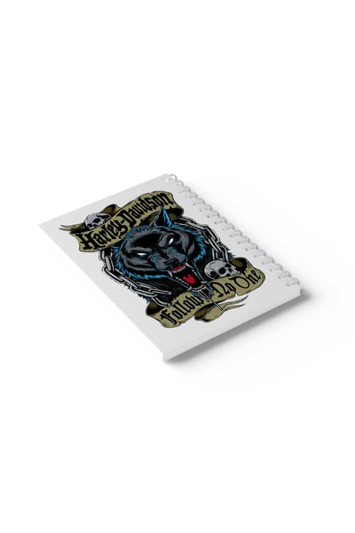 LOWHA-Spiral Notebook with Front and Back Hard Covers Featuring Follow No One Design 6