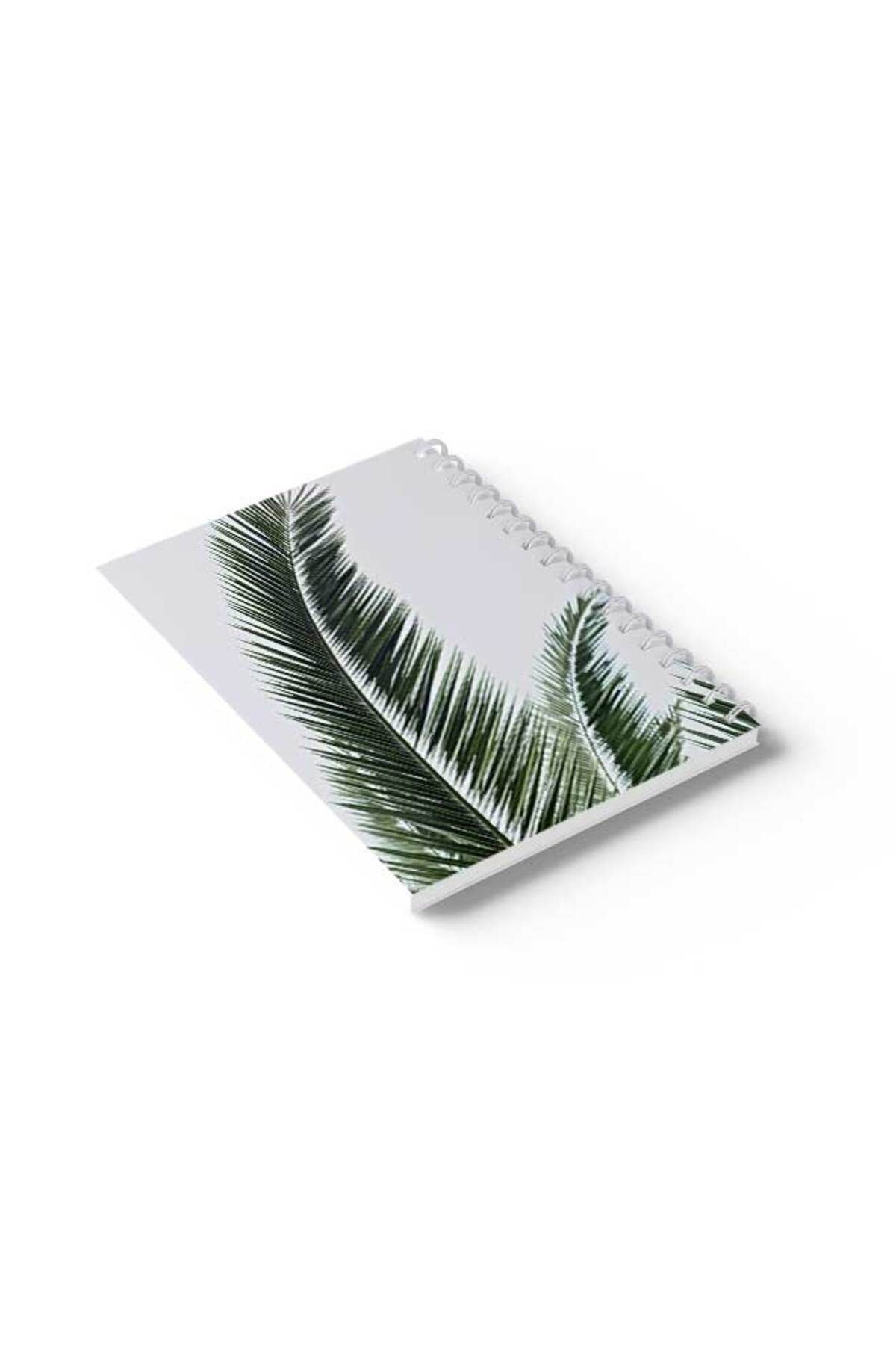 LOWHA-Spiral Notebook with Front and Back Hard Covers Featuring Palm Design 6