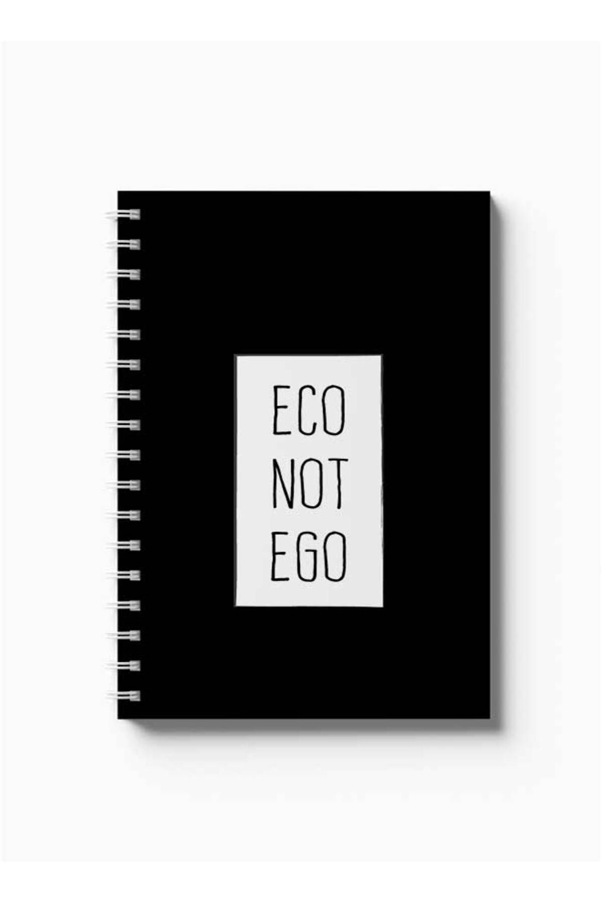 LOWHA-Spiral Notebook with Front and Back Hard Covers Featuring Eco Not Ego Design 5