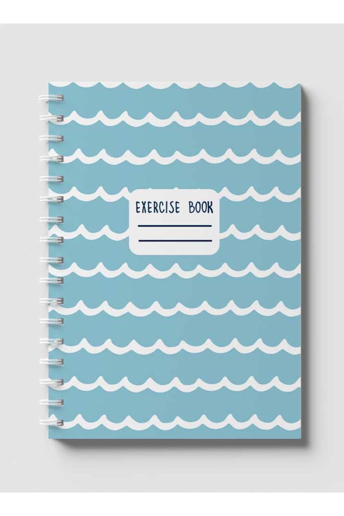 LOWHA-Spiral Notebook with Front and Back Hard Covers Featuring Abstract Waves Design 1