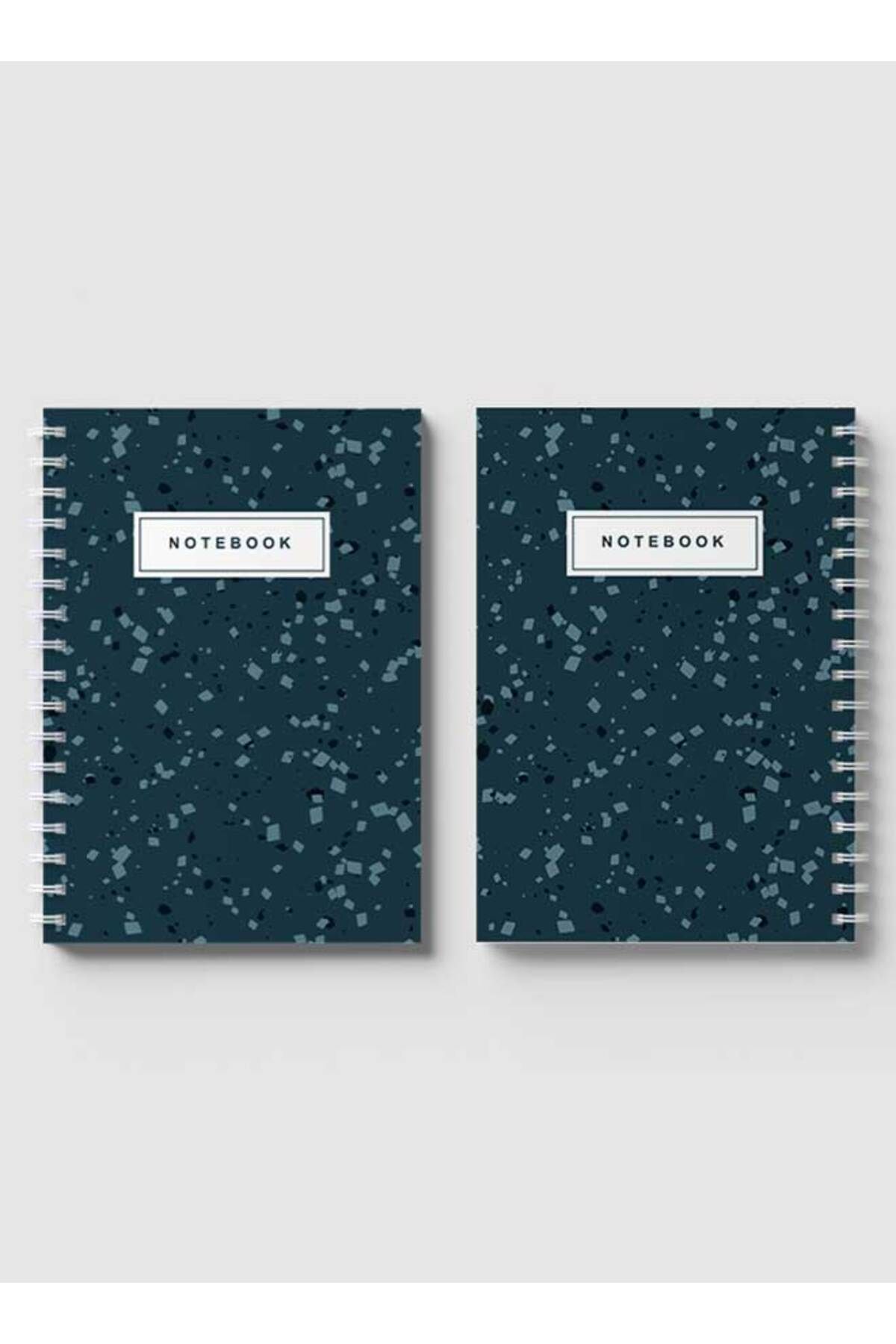 LOWHA-Spiral Notebook with Front and Back Hard Covers Featuring Terrazzo Abstract Design 4