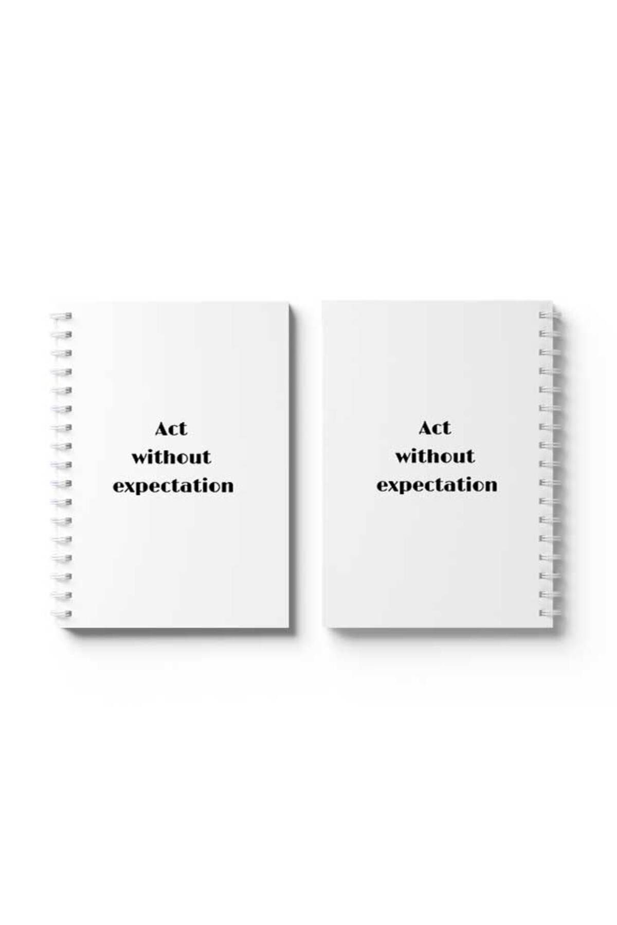 LOWHA-Spiral Notebook with Front and Back Hard Covers Featuring Act Without Expectation Design 4