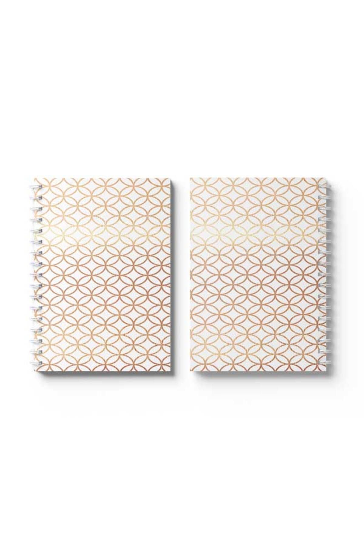 LOWHA-Spiral Notebook with Front and Back Hard Covers Featuring Shapes Design 4