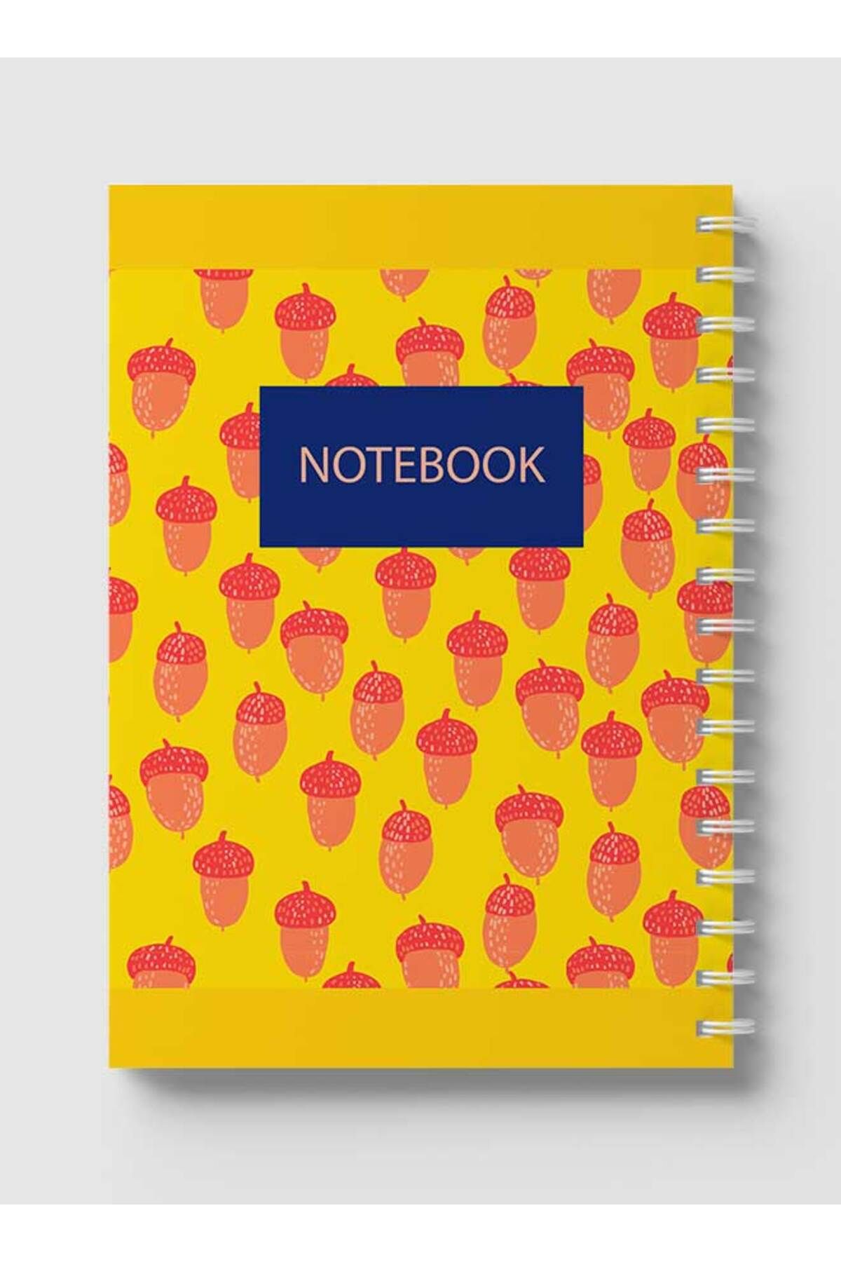 LOWHA-Spiral Notebook with Front and Back Hard Covers Featuring Acorn Design 5