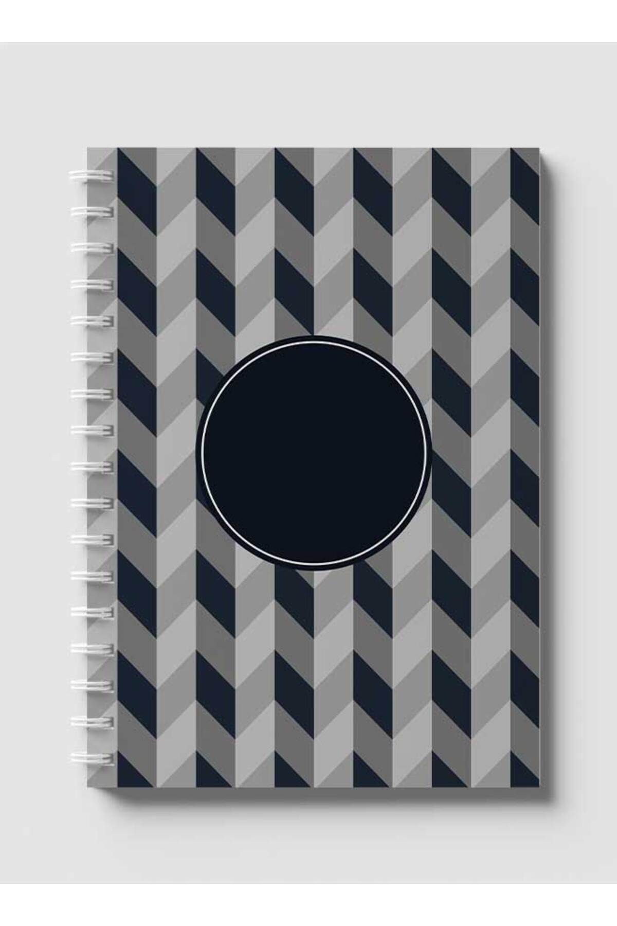 LOWHA-Spiral Notebook with Front and Back Hard Covers Featuring Polygonal Style Design 1