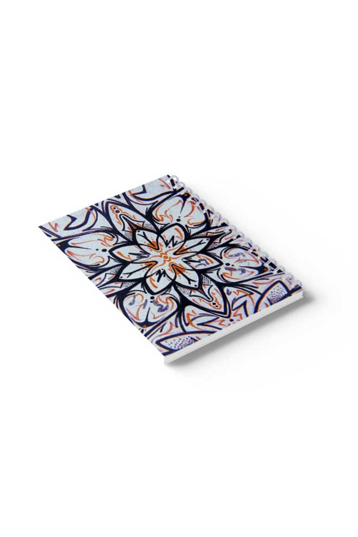 LOWHA-Spiral Notebook with Front and Back Hard Covers Featuring Floral Pattern Design 6