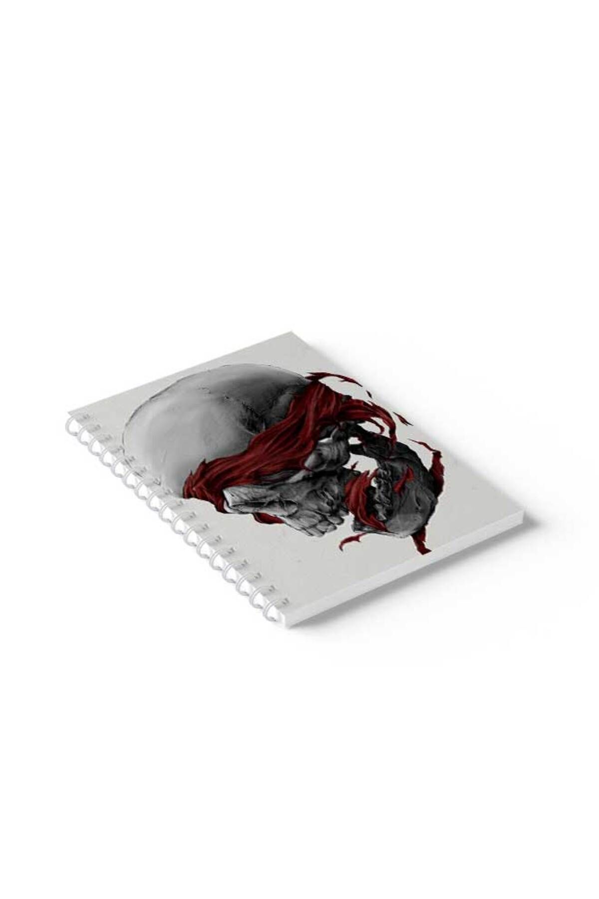 LOWHA-Spiral Notebook with Front and Back Hard Covers Featuring Skull Design 2