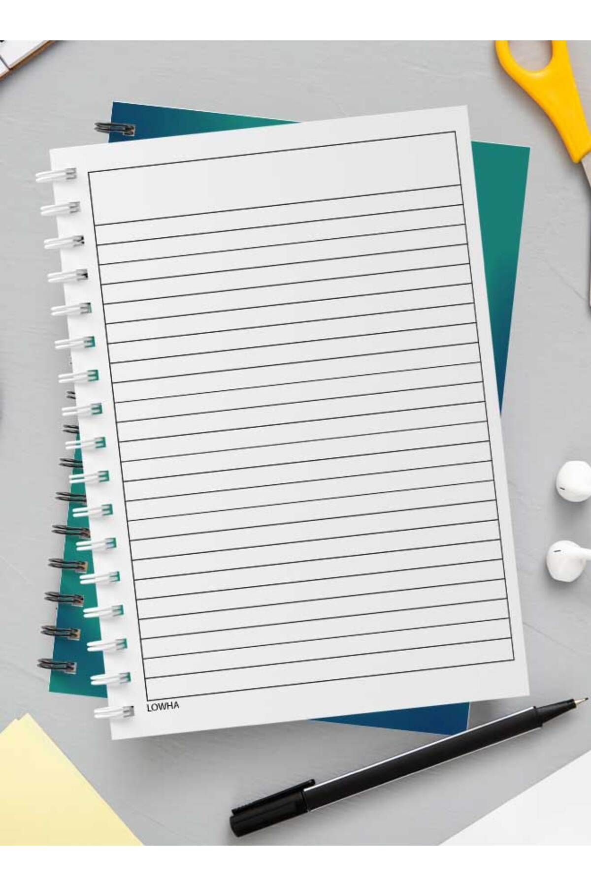 LOWHA-Spiral Notebook with Front and Back Hard Covers Featuring Minimalist Gradient Design 3