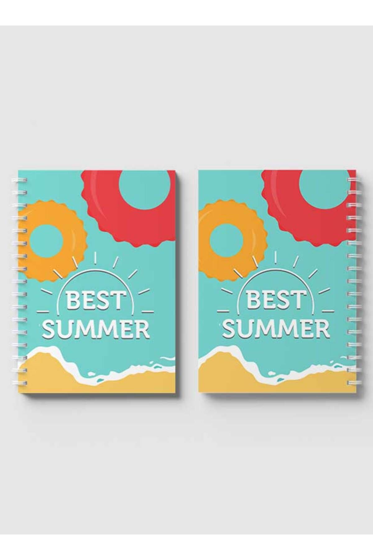 LOWHA-Spiral Notebook with Front and Back Hard Covers Featuring Best Summer Design 4