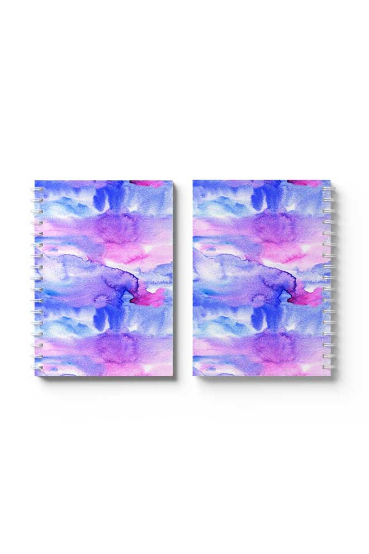 LOWHA-Spiral Notebook with Front and Back Hard Covers Featuring Colour Spot Design 4